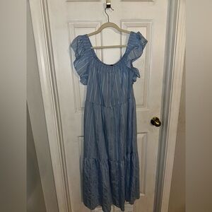 Vici Light Blue Smocked Dress